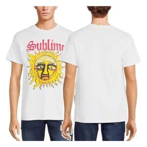 Sublime Men's Graphic Band Tee with Short Sleeves White Size Medium Size 3XL